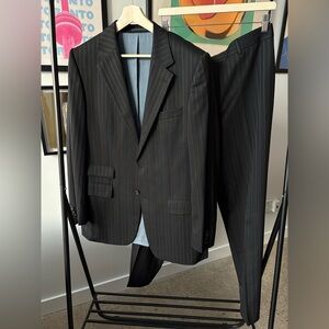 Hugo Boss 2 Piece Suit "Gable/Vegas" Single Breasted Stripe Wool 42 Long (102)